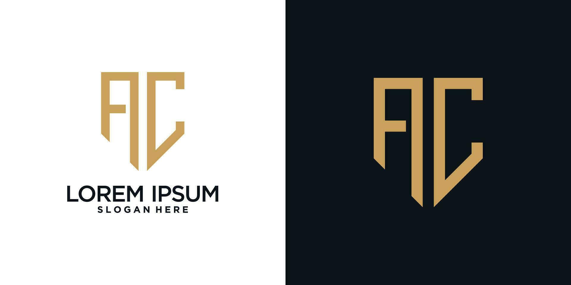 Monogram logo design initial letter a combined with shield element and creative concept vector