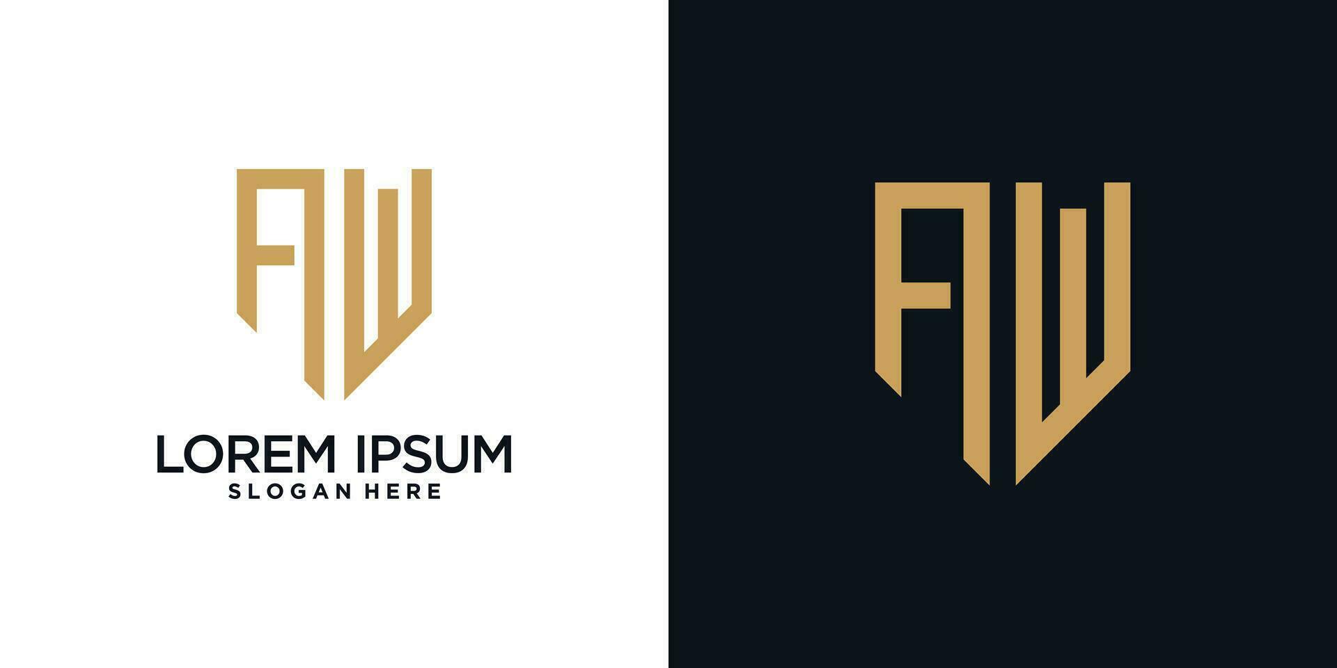 Monogram logo design initial letter a combined with shield element and creative concept vector
