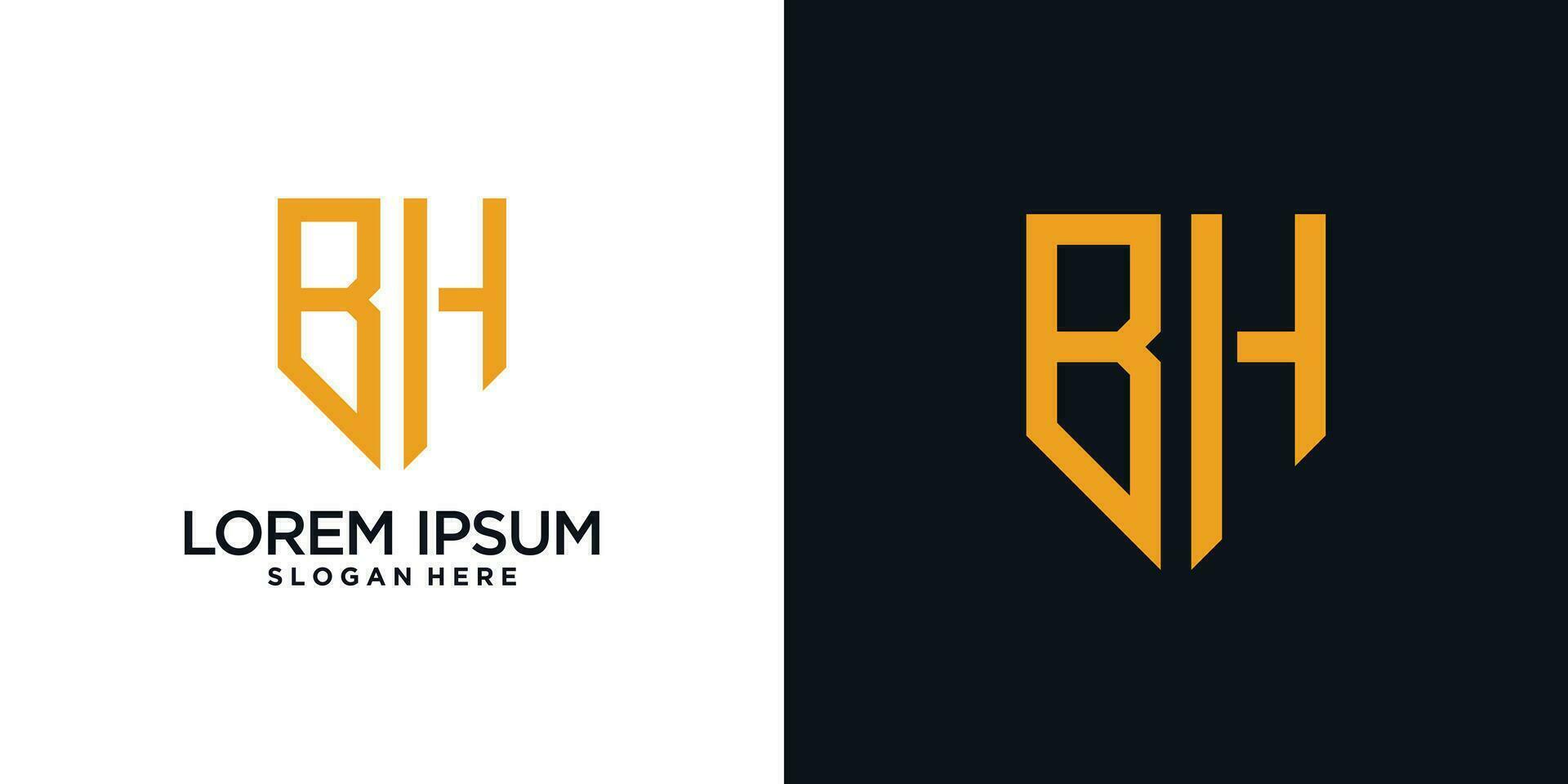 Monogram logo design initial letter b combined with shield element and creative concept vector