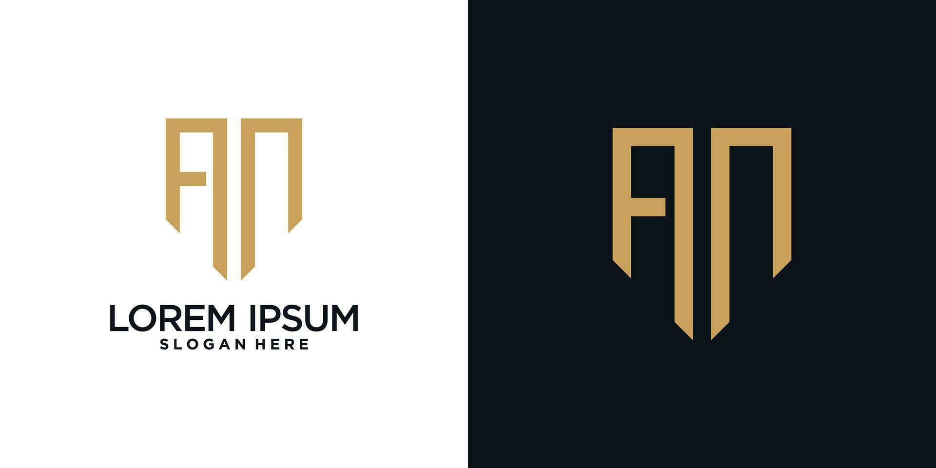 Monogram logo design initial letter a combined with shield element and creative concept vector