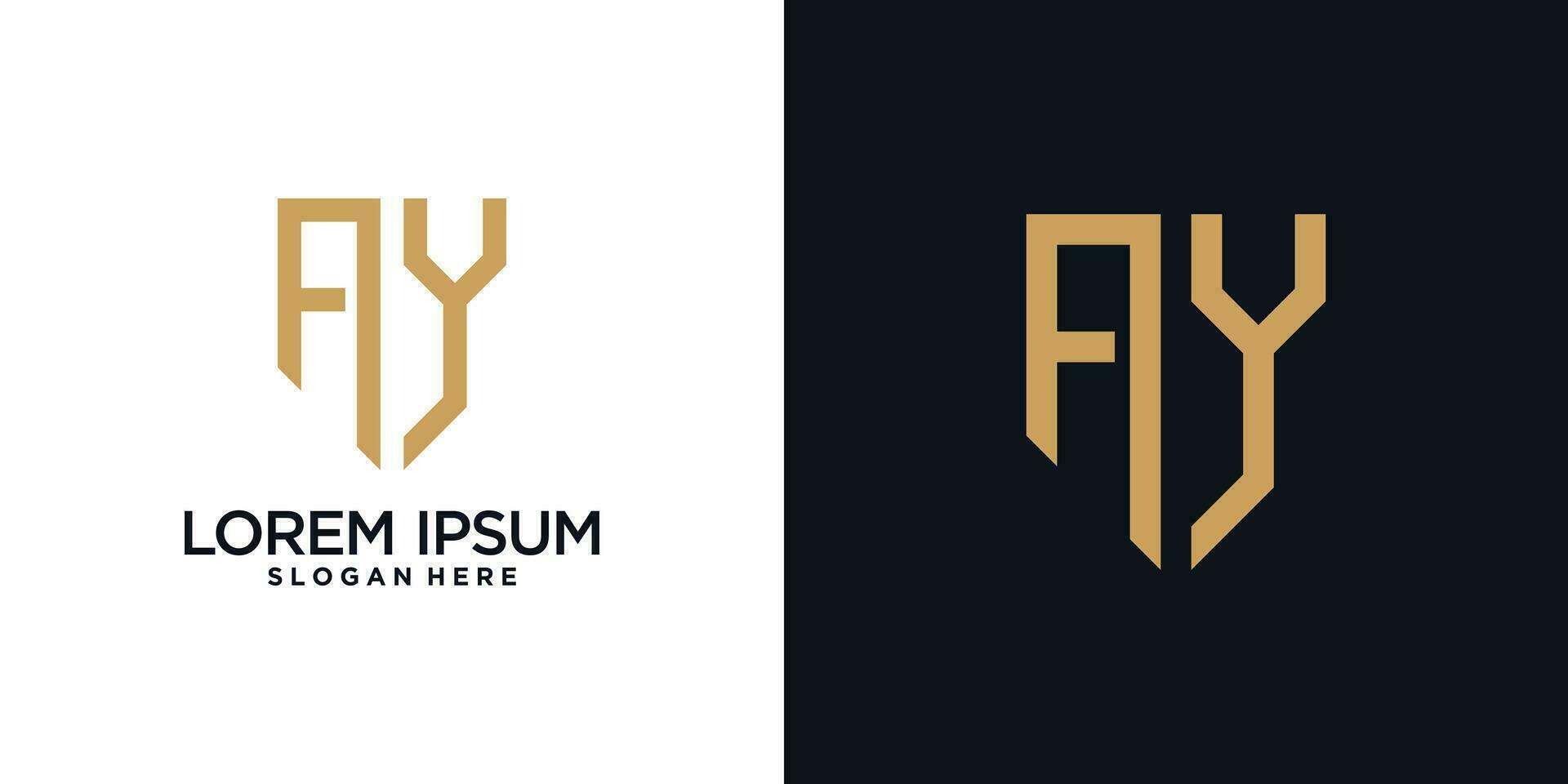 Monogram logo design initial letter a combined with shield element and creative concept vector