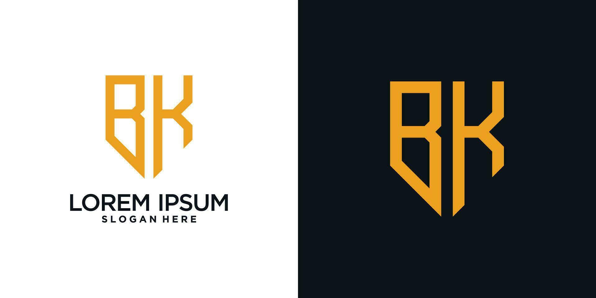 Monogram logo design initial letter b combined with shield element and creative concept vector