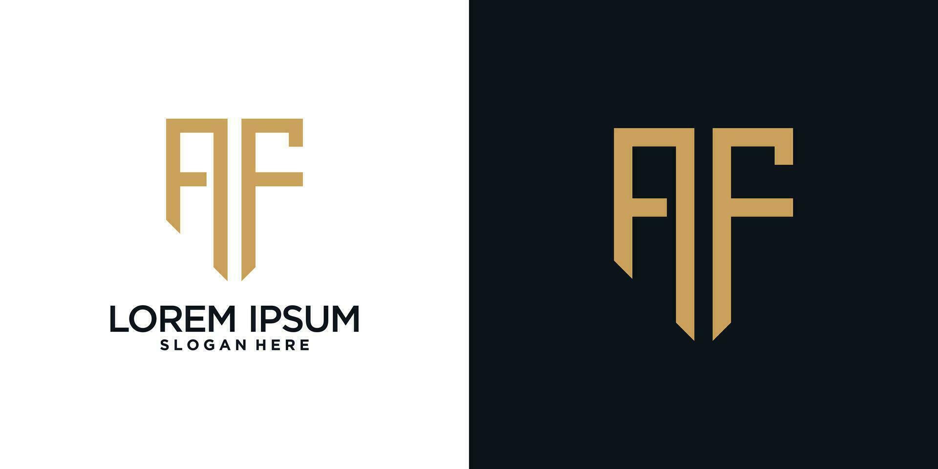 Monogram logo design initial letter a combined with shield element and creative concept vector