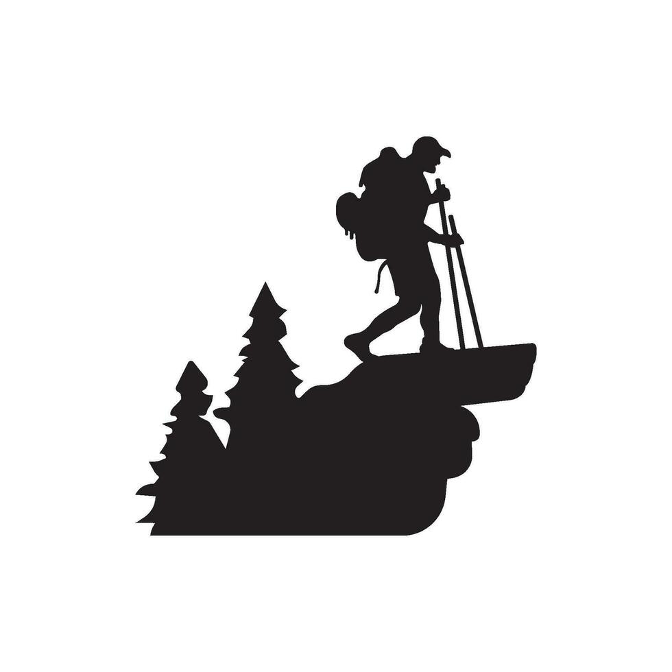 sencillo alpinismo logo icono,diseño vector ilustración