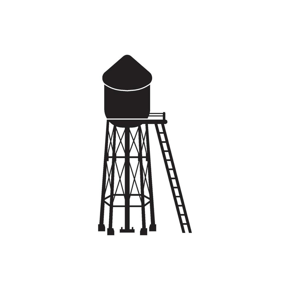 Water tower vector icon illustration logo design.