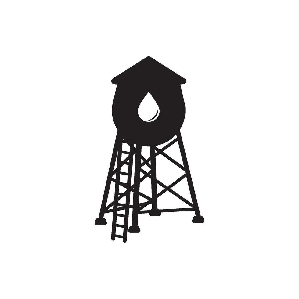 agua torre vector icono ilustración logo diseño.