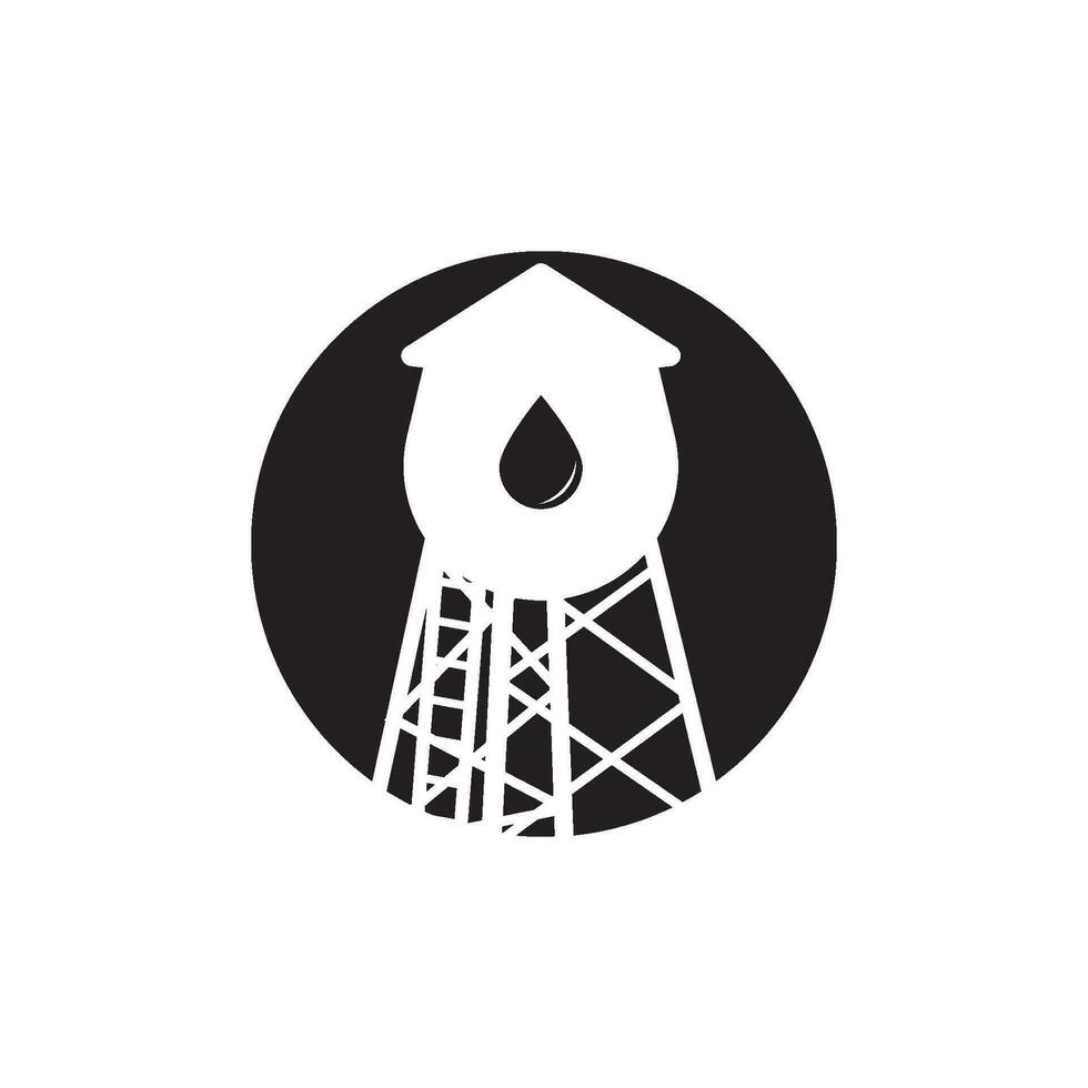 Water tower vector icon illustration logo design.