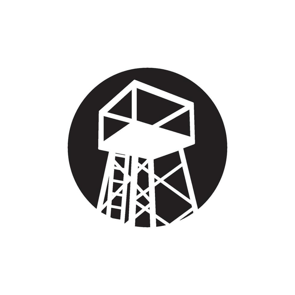 Water tower vector icon illustration logo design.