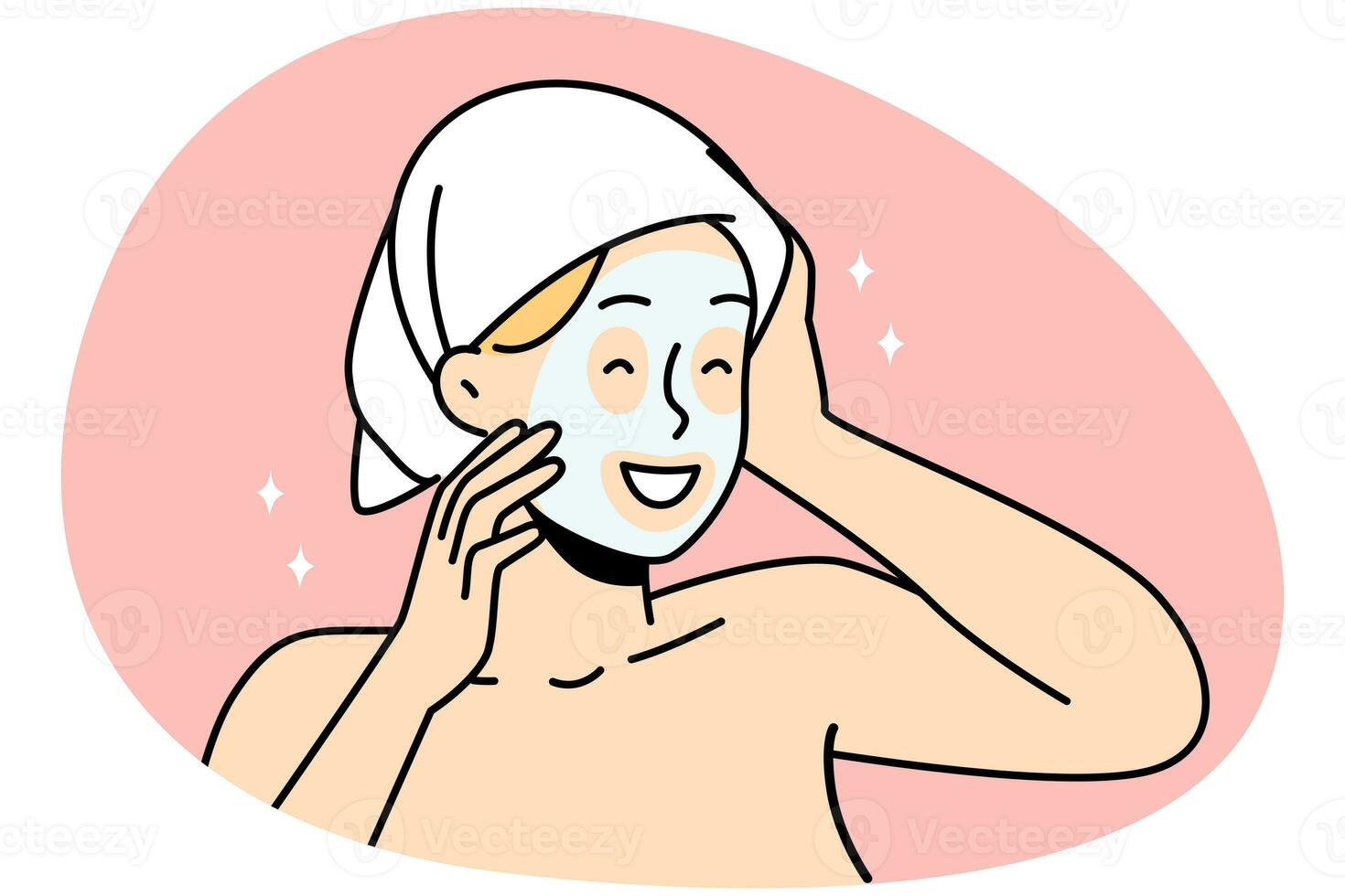 Happy woman enjoy beauty procedures photo