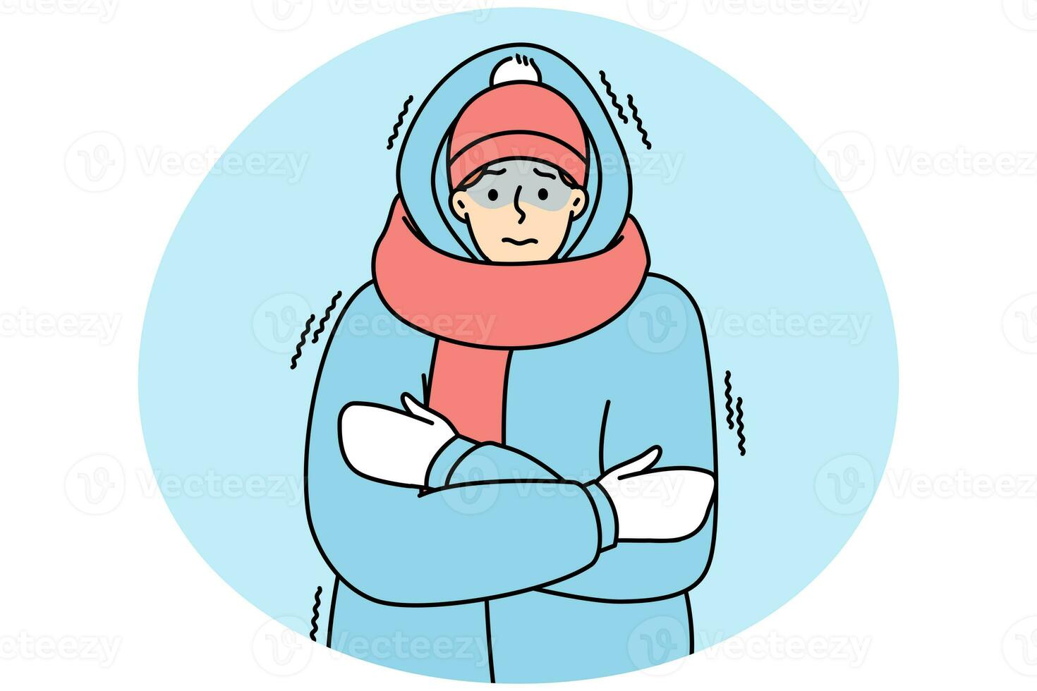 Young man in outerwear suffer from cold photo