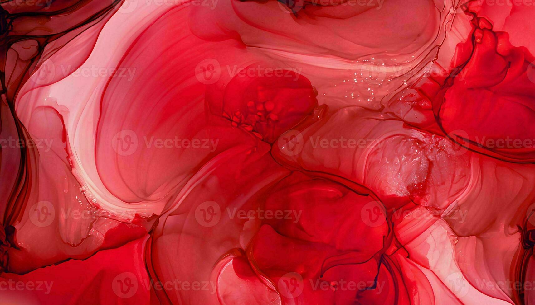 AI-Generated, Abstract background of acrylic paint in red and pink tones. Liquid marble texture. photo