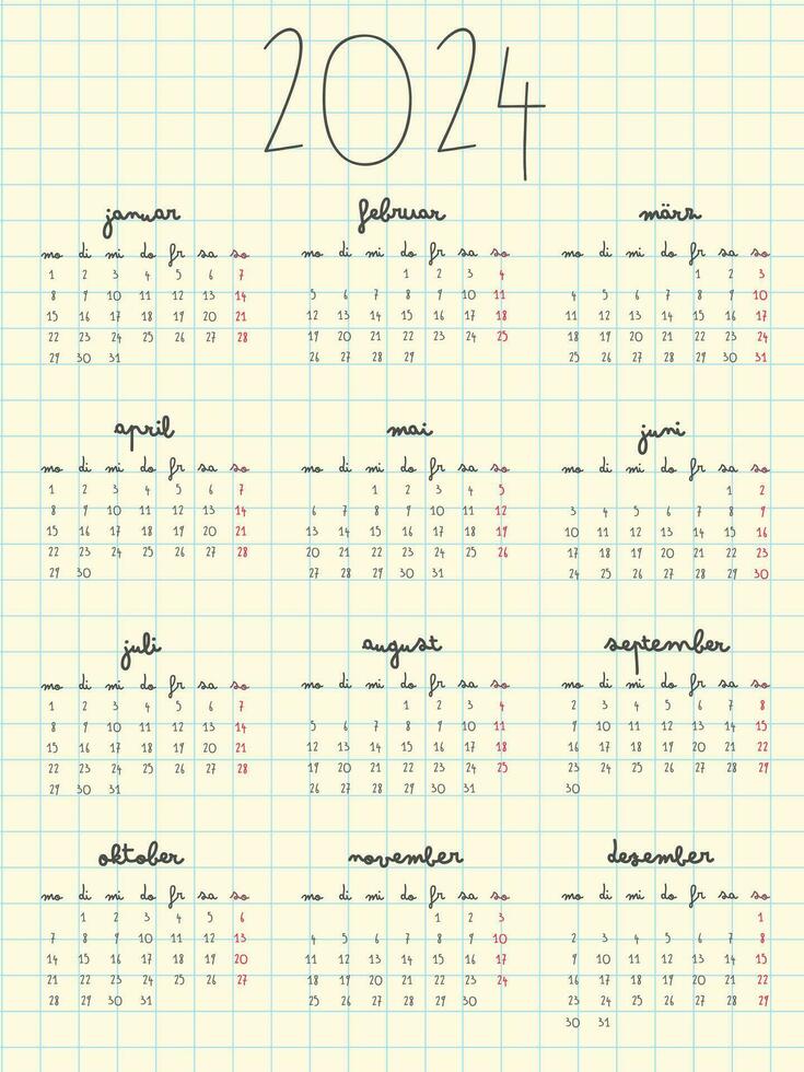 Plantilla de diseño de vector de calendario 2023, diseño simple y limpio. calendario en alemán. la semana empieza el lunes.