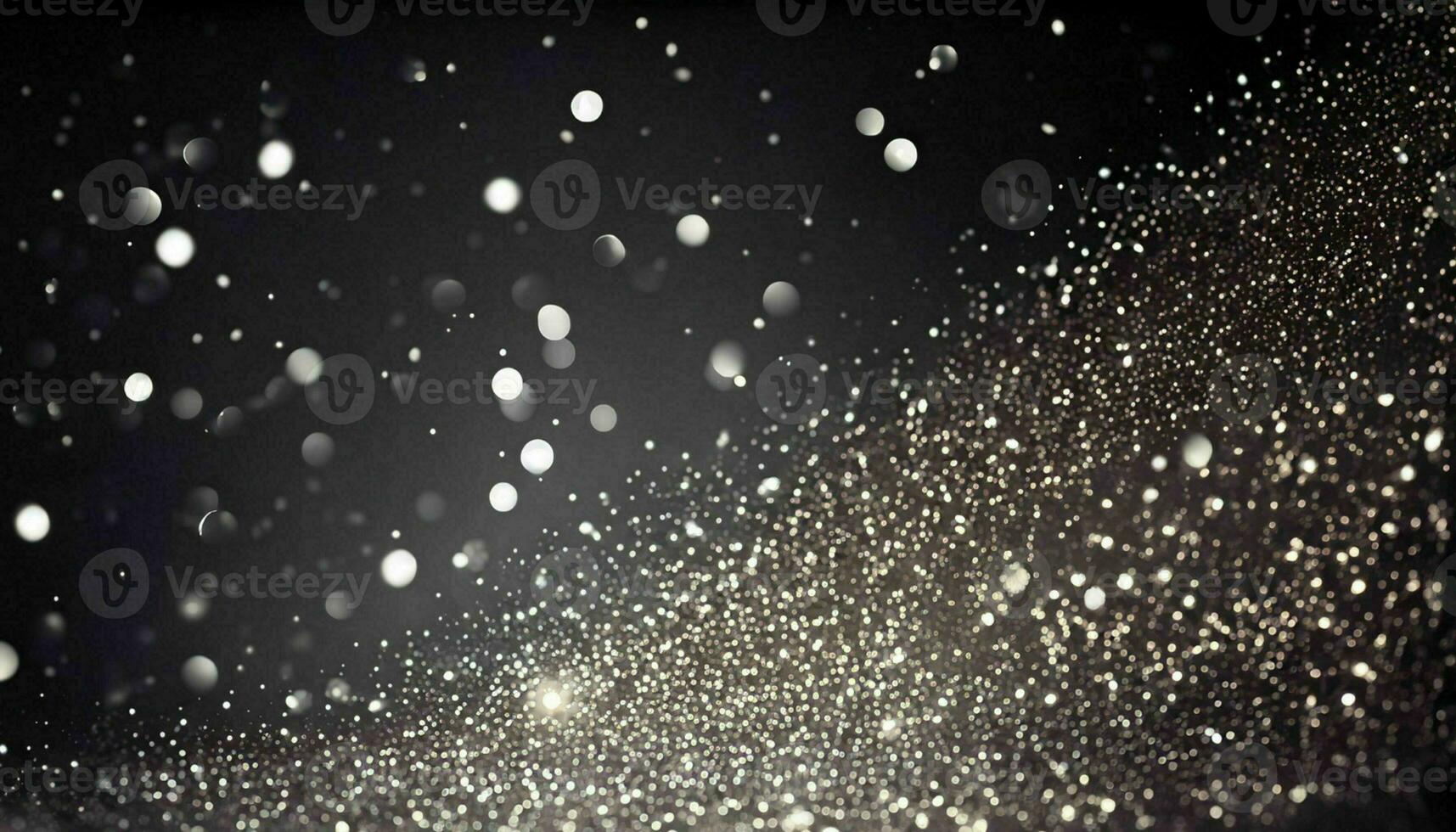 AI Generated, background of abstract glitter lights. silver, black and white. photo