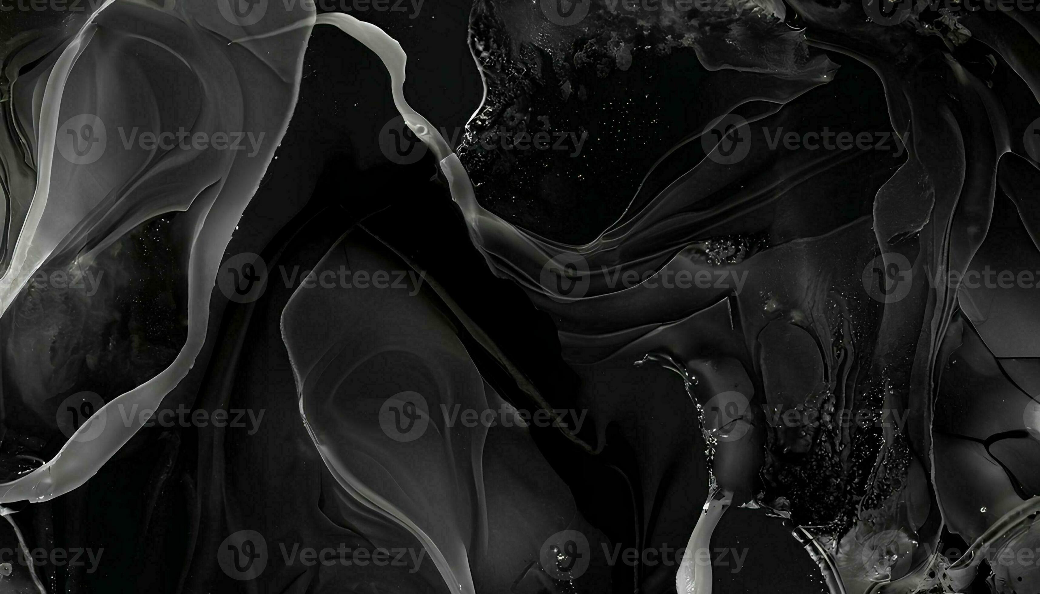AIGenerated, black and white abstract background of acrylic paint in