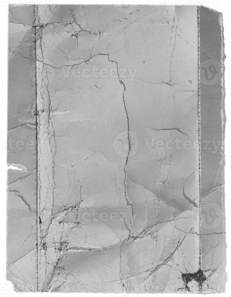 grey crumpled and creased plastic poster texture background, for blending effect, white shiny aged, grunge, torn dirty wrinkled and distressed photo
