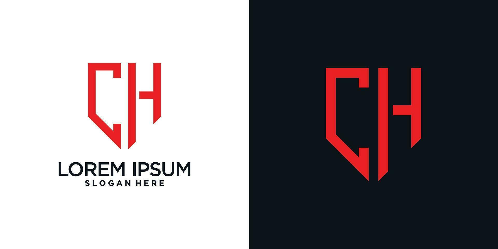 Monogram logo design initial letter c combined with shield element and creative concept vector