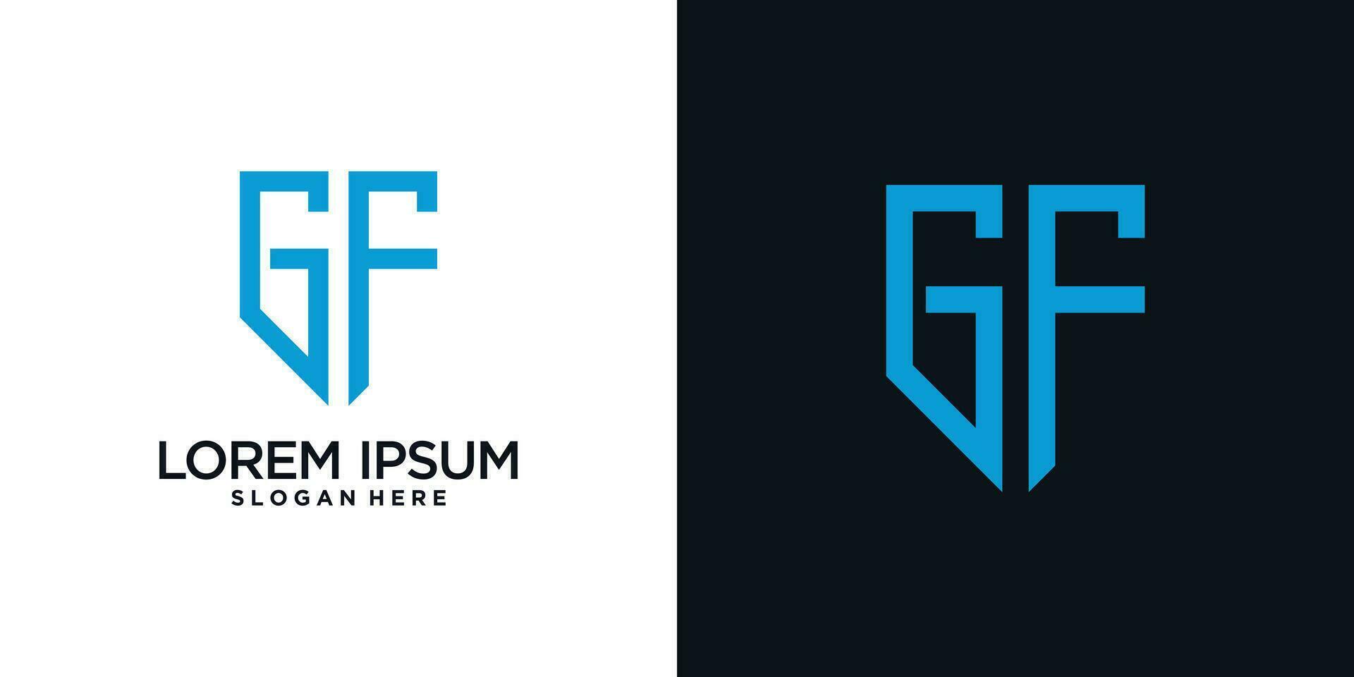 Monogram logo design initial letter g combined with shield element and creative concept vector