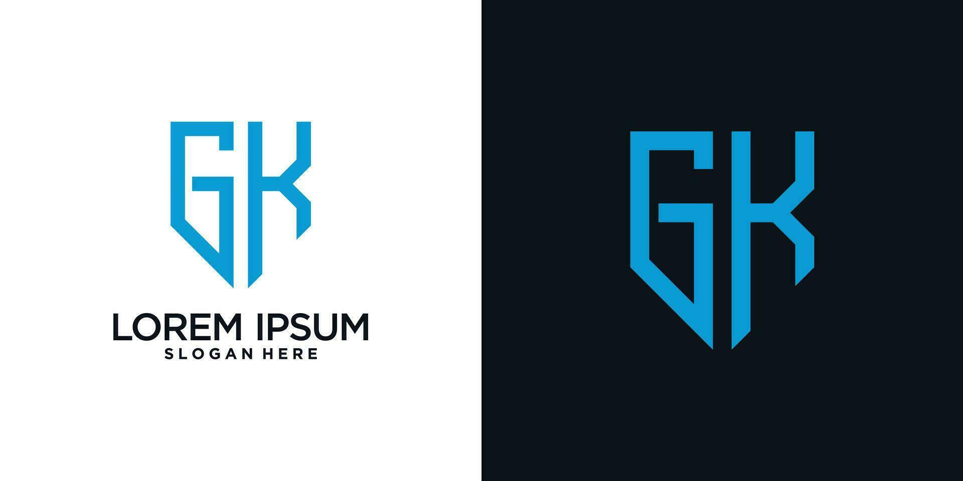 Monogram logo design initial letter g combined with shield element and creative concept vector