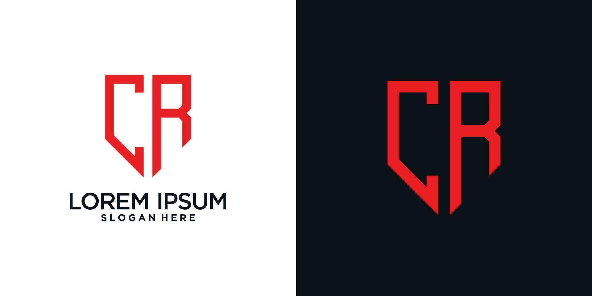 Monogram logo design initial letter c combined with shield element and creative concept vector