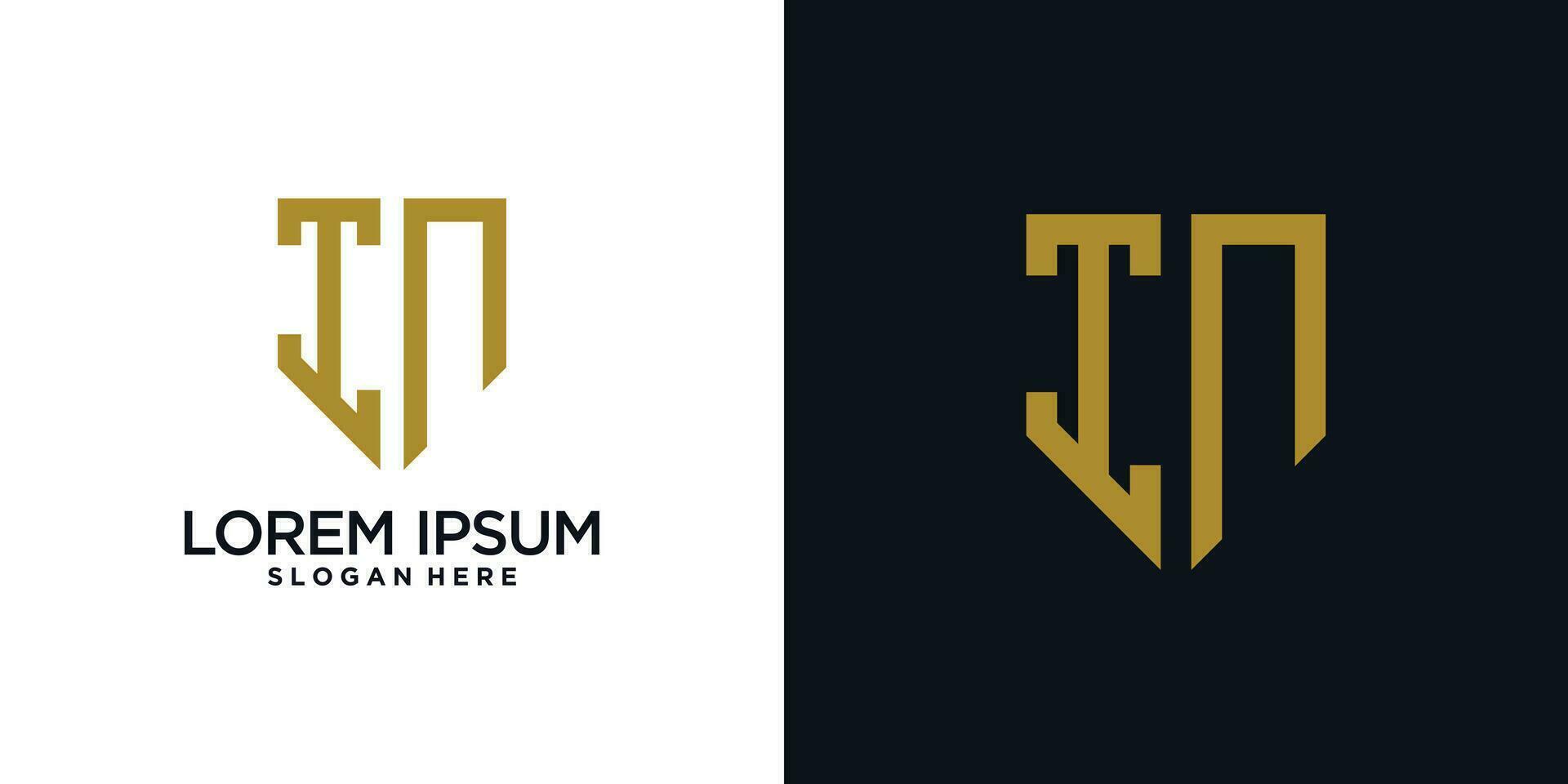 Monogram logo design initial letter i combined with shield element and creative concept vector