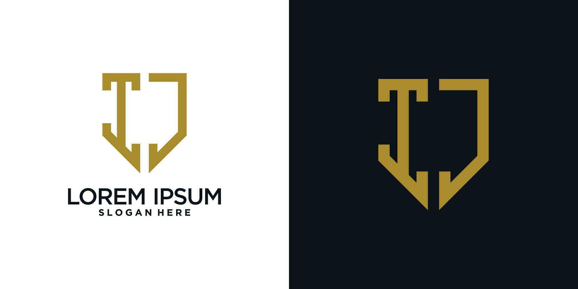 Monogram logo design initial letter i combined with shield element and creative concept vector