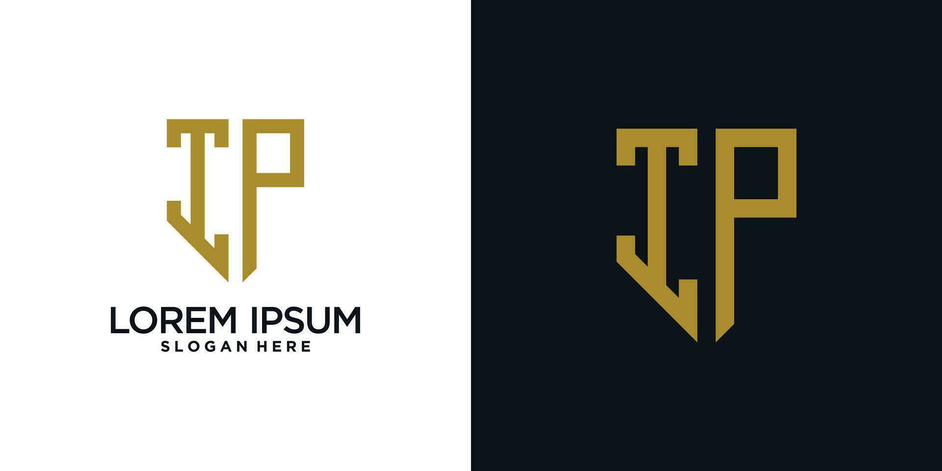 Monogram logo design initial letter i combined with shield element and creative concept vector