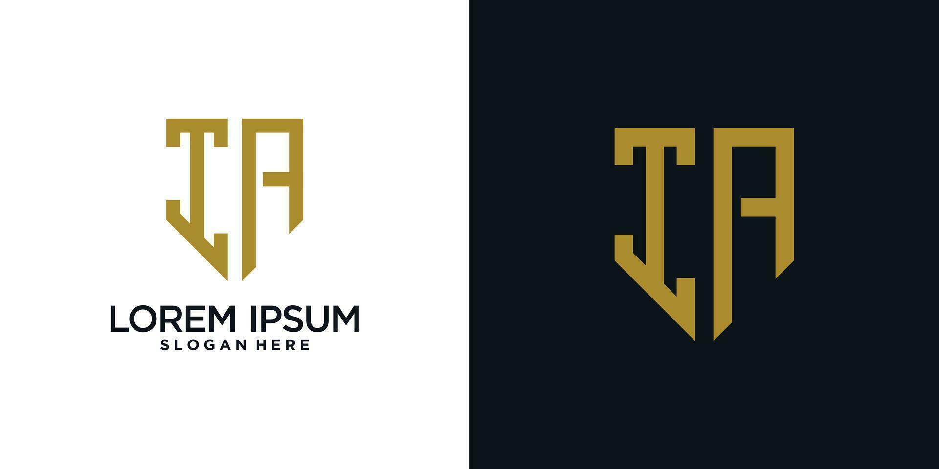 Monogram logo design initial letter i combined with shield element and creative concept vector
