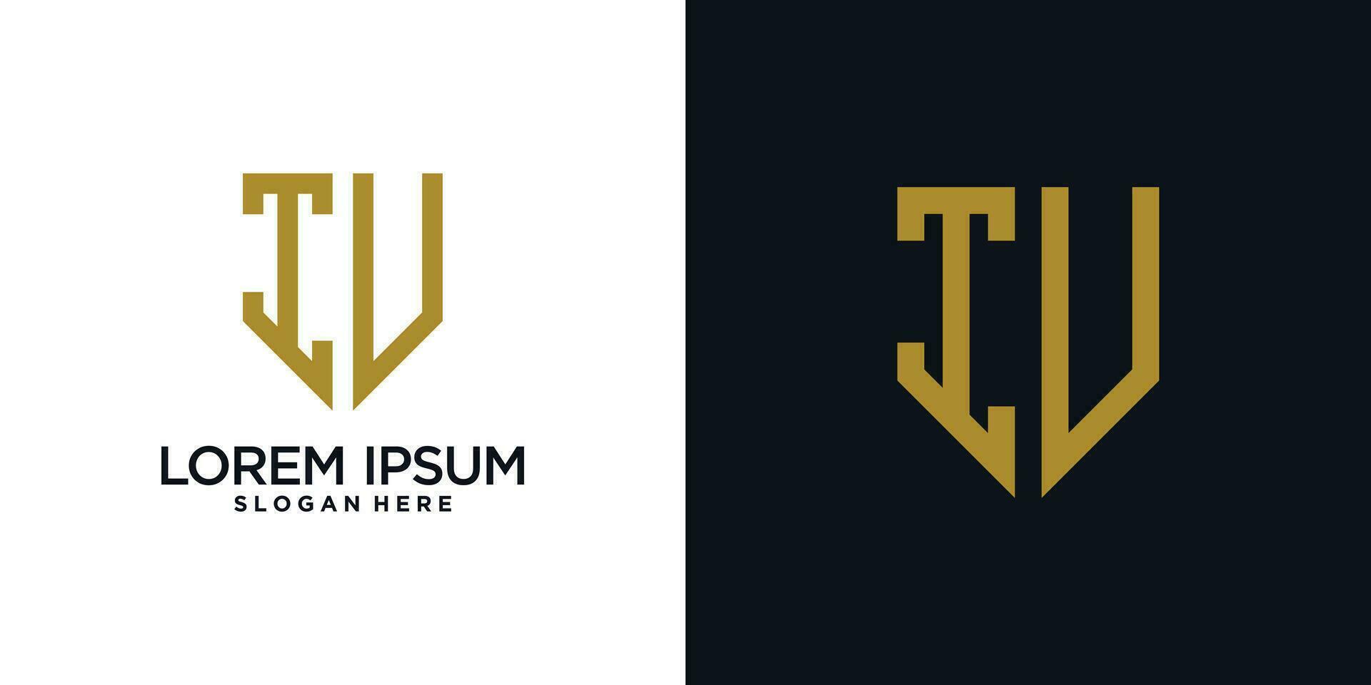 Monogram logo design initial letter i combined with shield element and creative concept vector