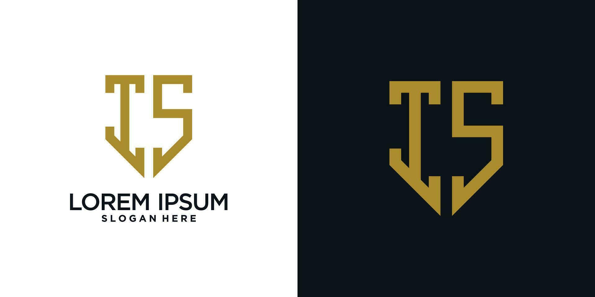 Monogram logo design initial letter i combined with shield element and creative concept vector