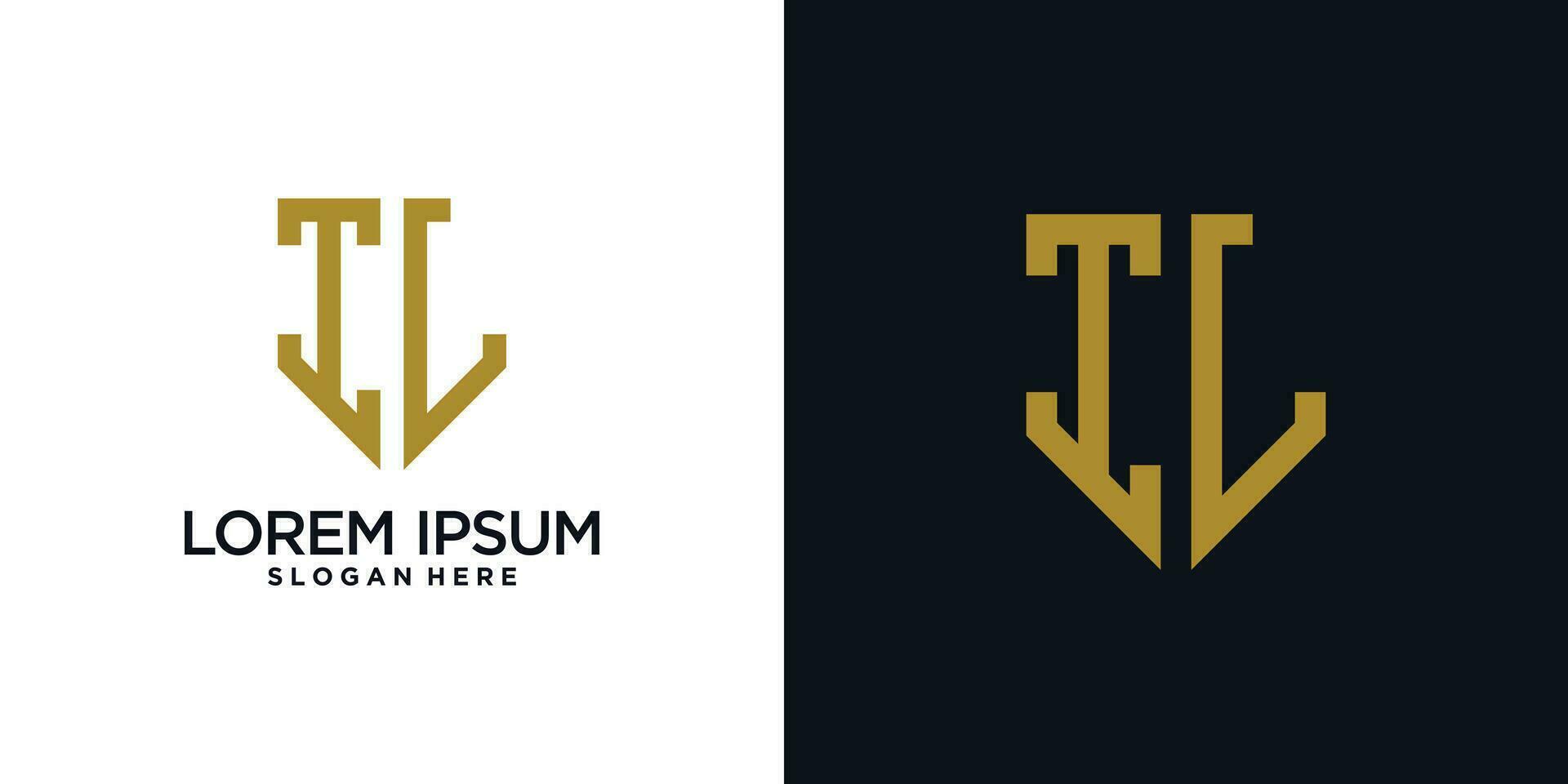 Monogram logo design initial letter i combined with shield element and creative concept vector