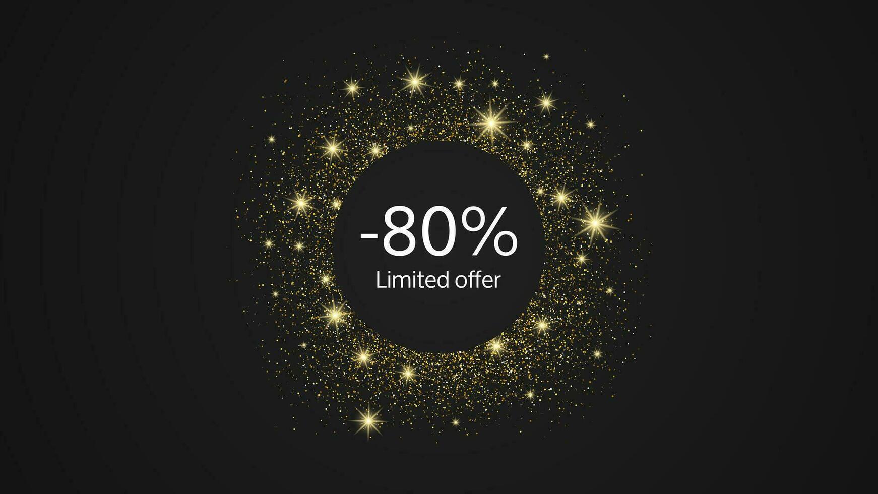 Limited offer gold banner vector