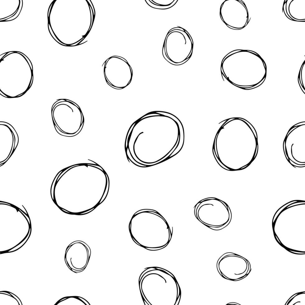 Seamless pattern with sketch circles shape vector