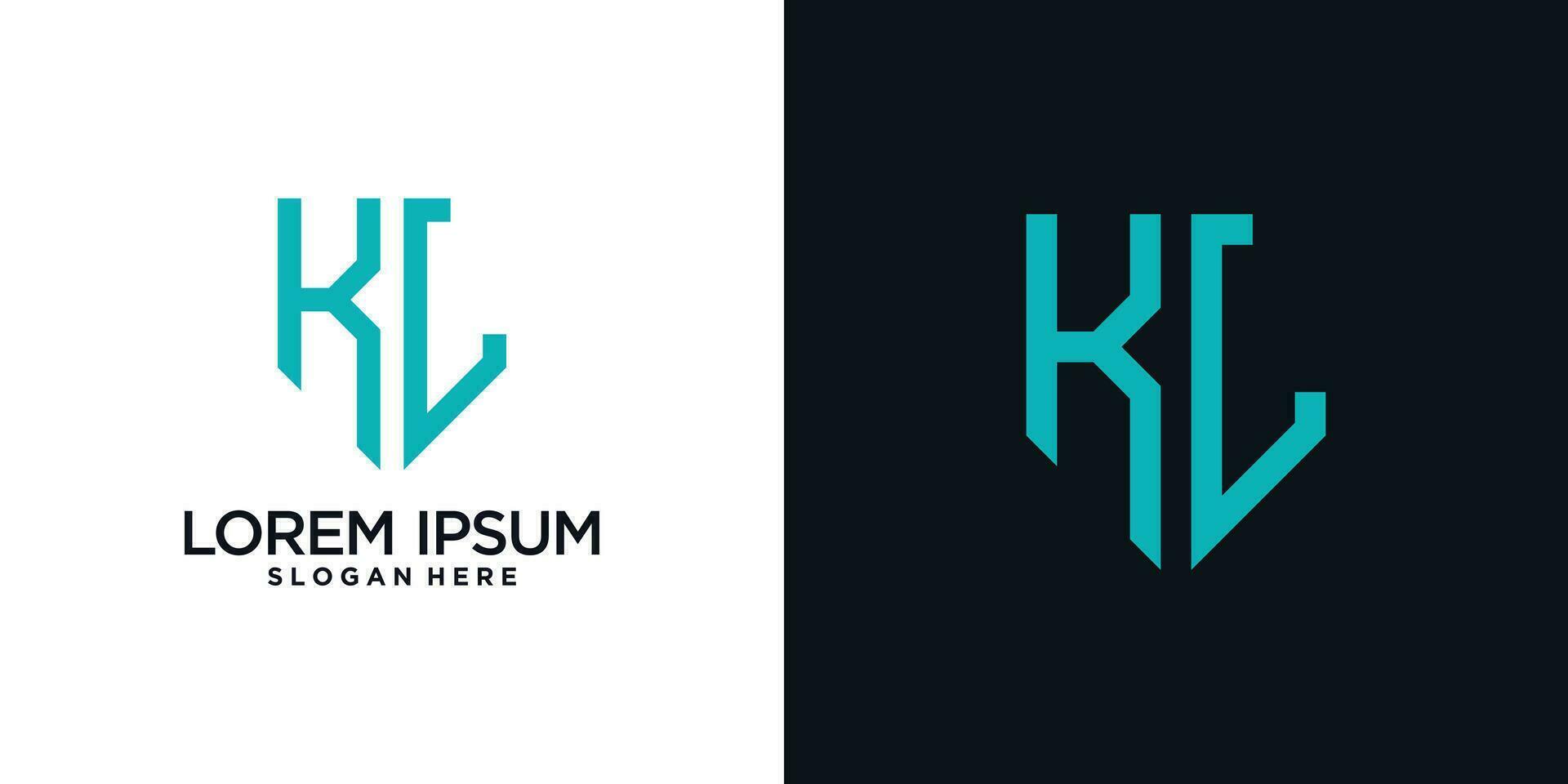 Monogram logo design initial letter k combined with shield element and creative concept vector