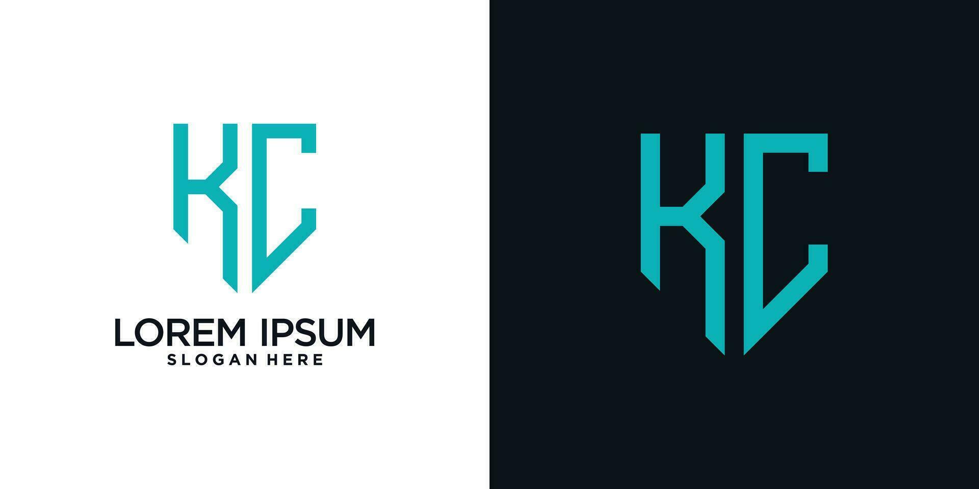 Monogram logo design initial letter k combined with shield element and creative concept vector