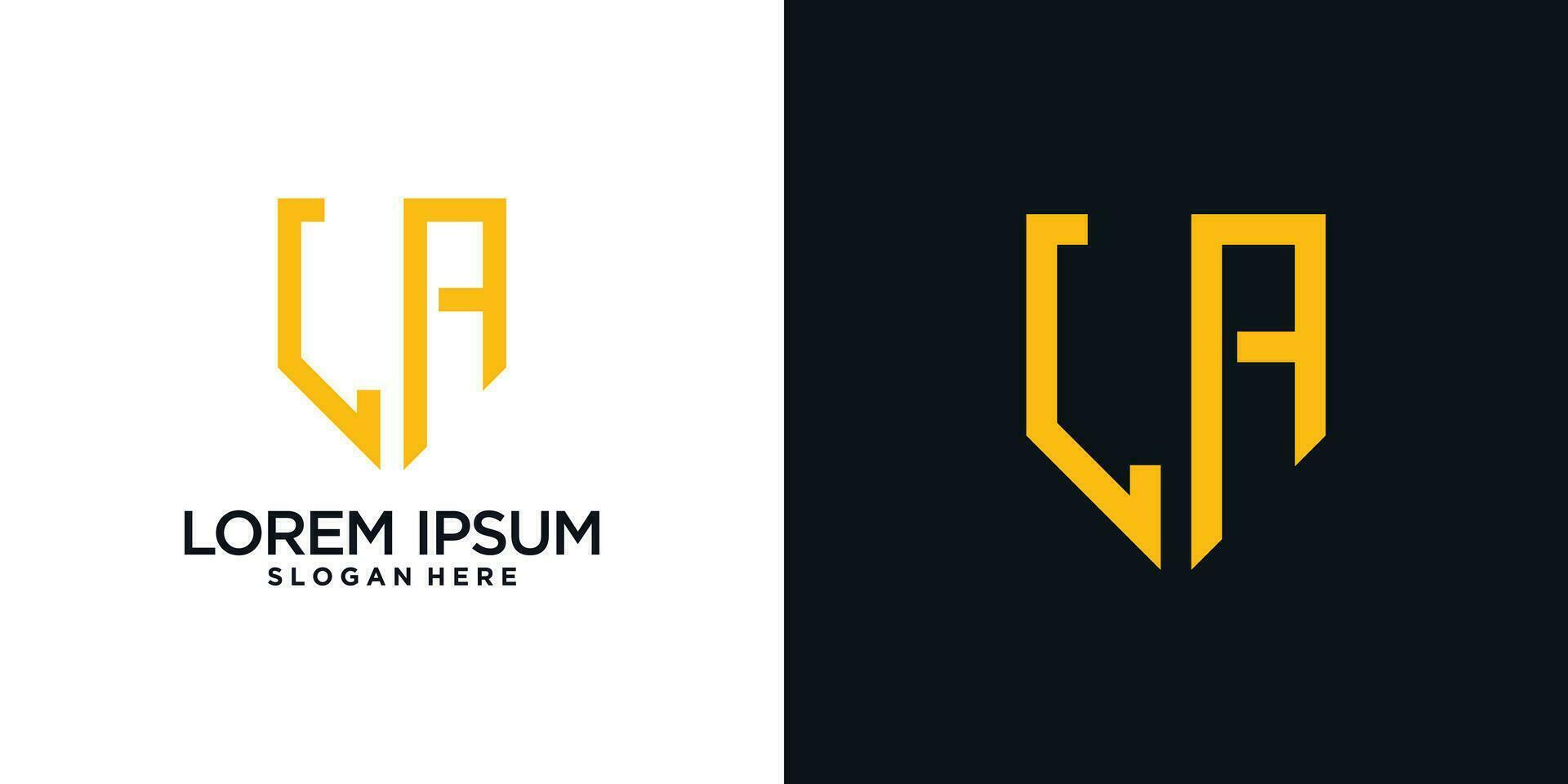 Monogram logo design initial letter l combined with shield element and creative concept vector