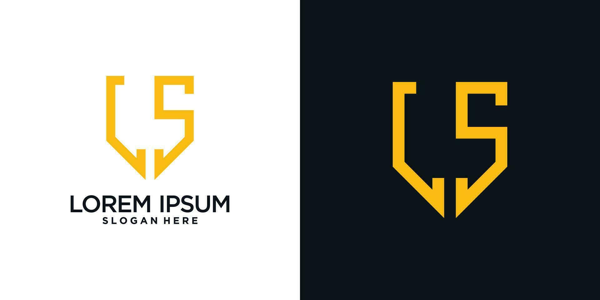 Monogram logo design initial letter l combined with shield element and creative concept vector