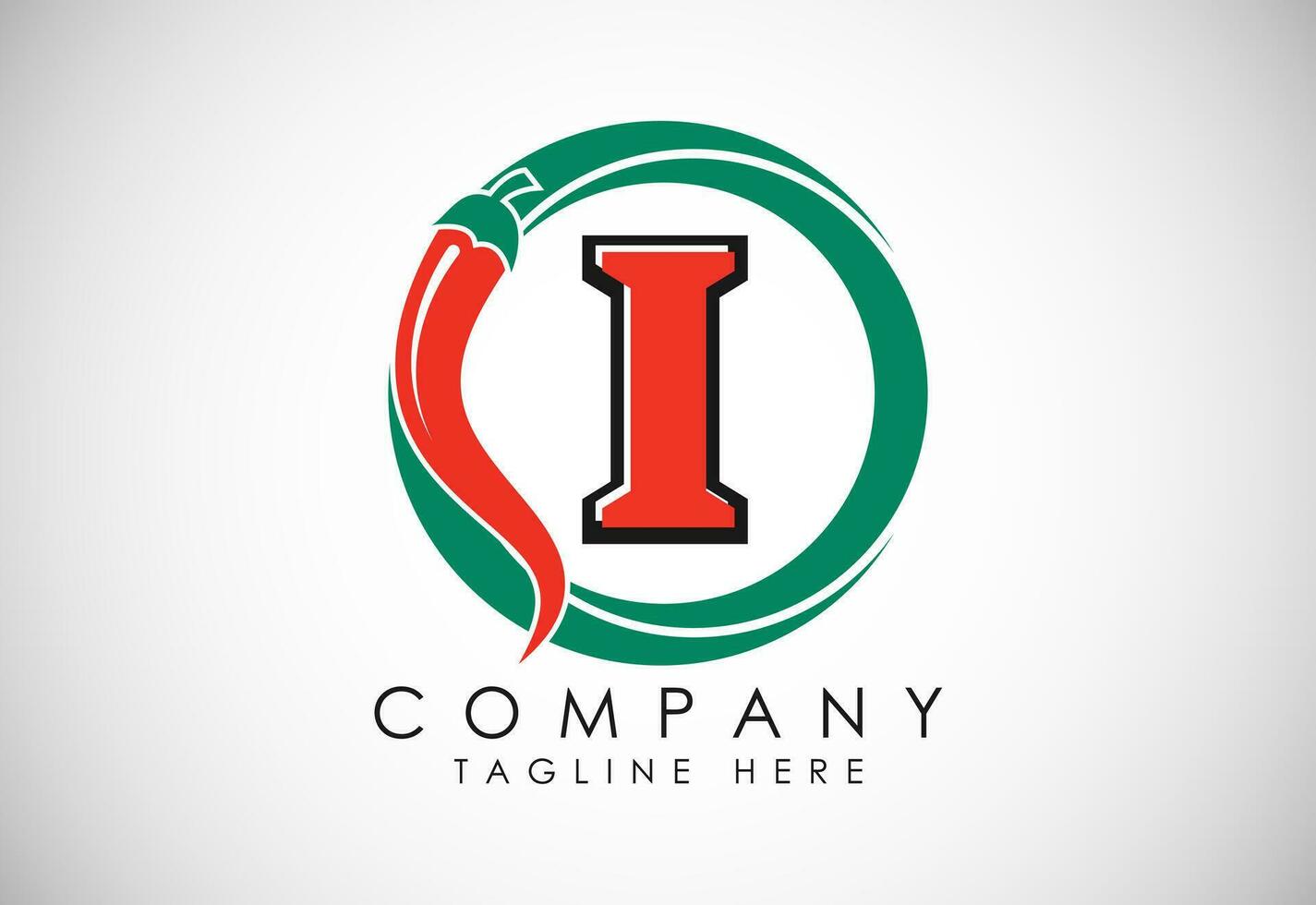 Inglés alfabeto yo con rojo chile logo diseño. gráfico alfabeto símbolo para corporativo negocio vector