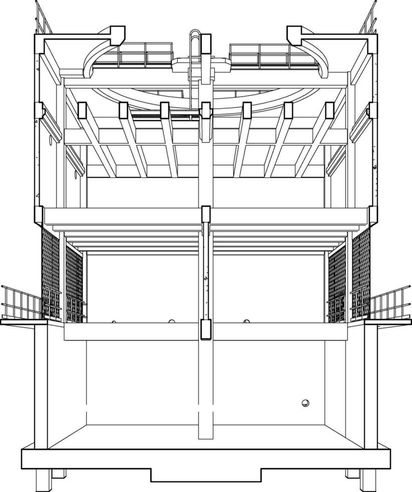 3d ilustración de industrial edificio vector