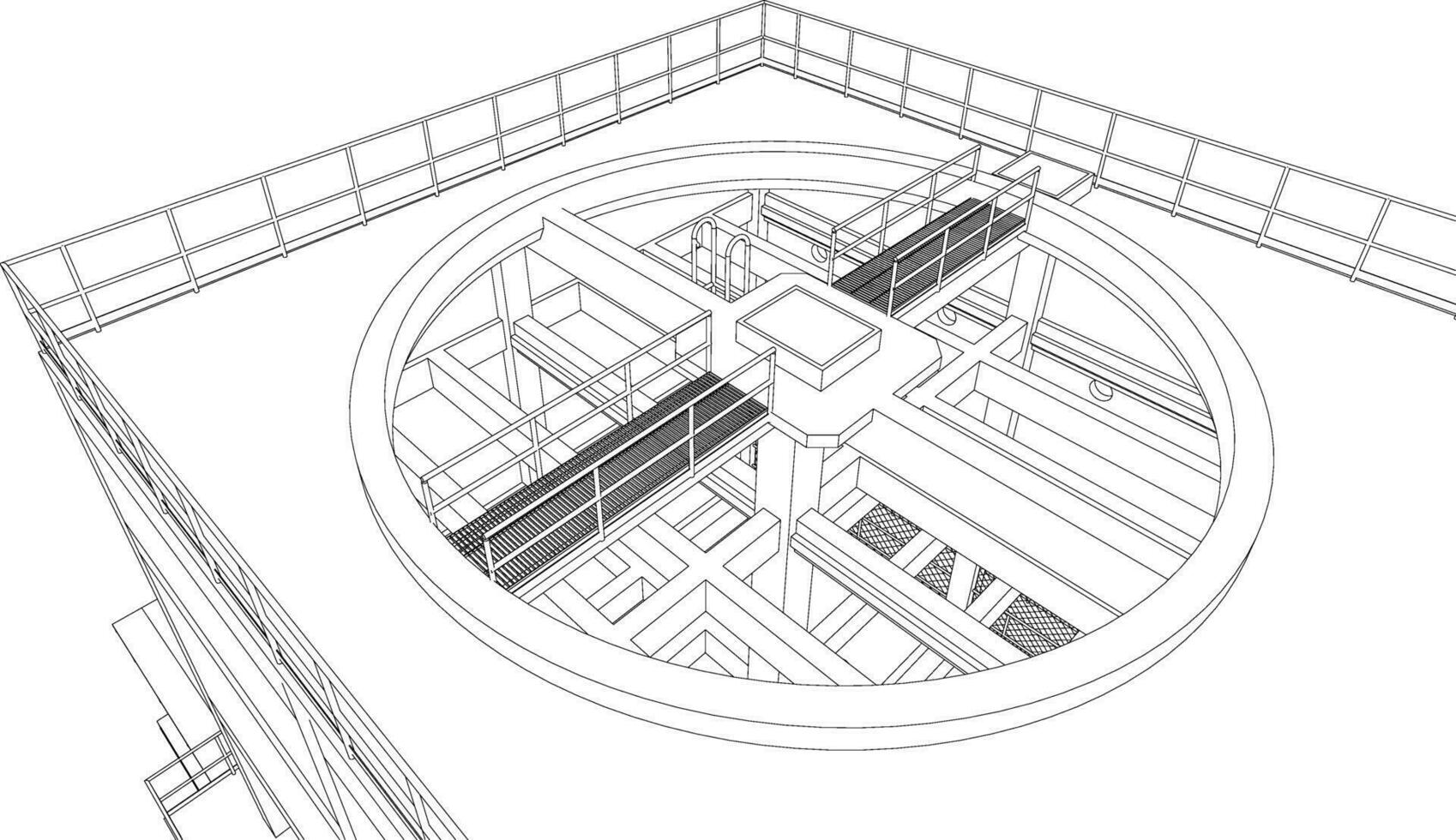 3D illustration of industrial building vector