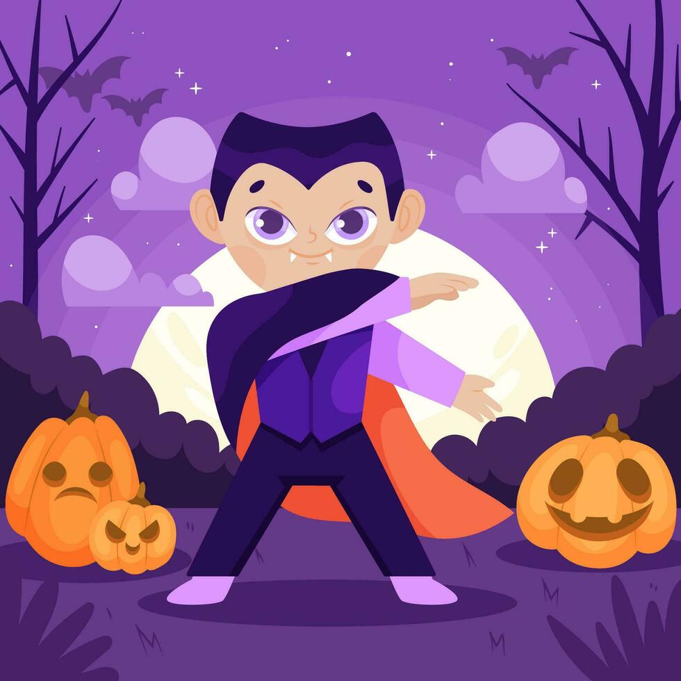 Flat illustration for halloween season vector