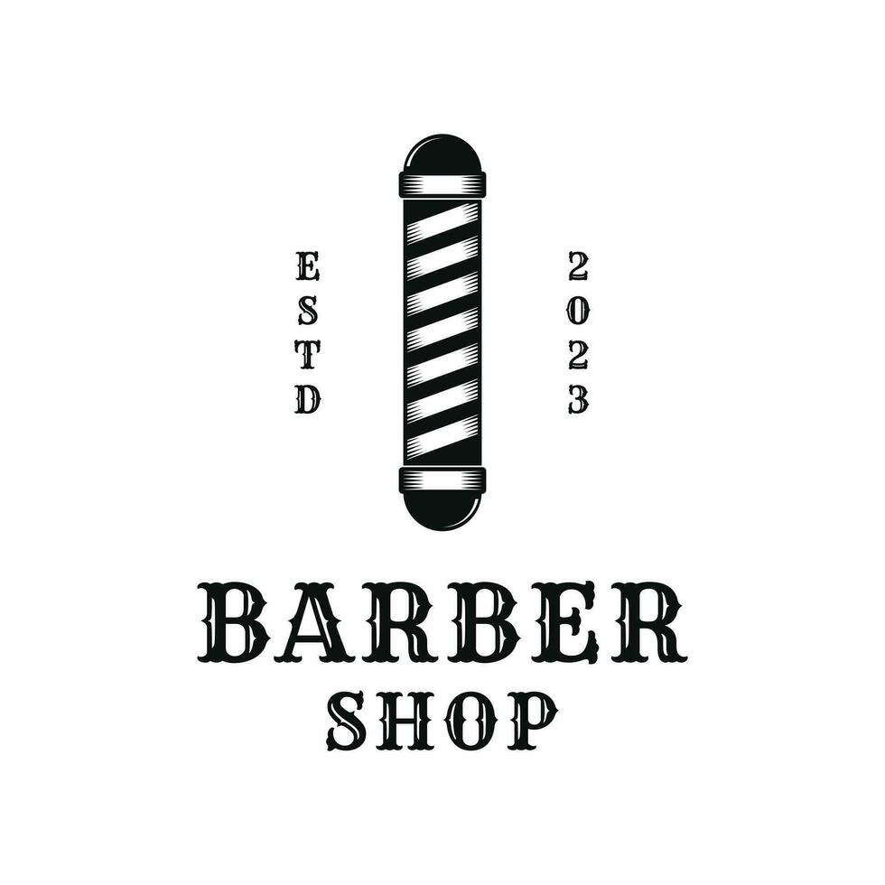 Barber shop logo design vintage retro style vector