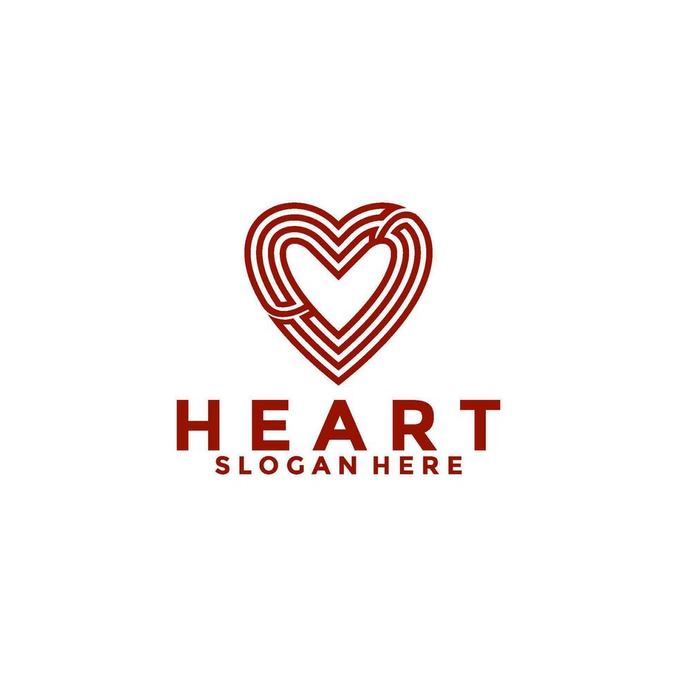 Heart abstract logo emblem design elegant modern minimal style vector illustration. Premium business geometric logotype symbol