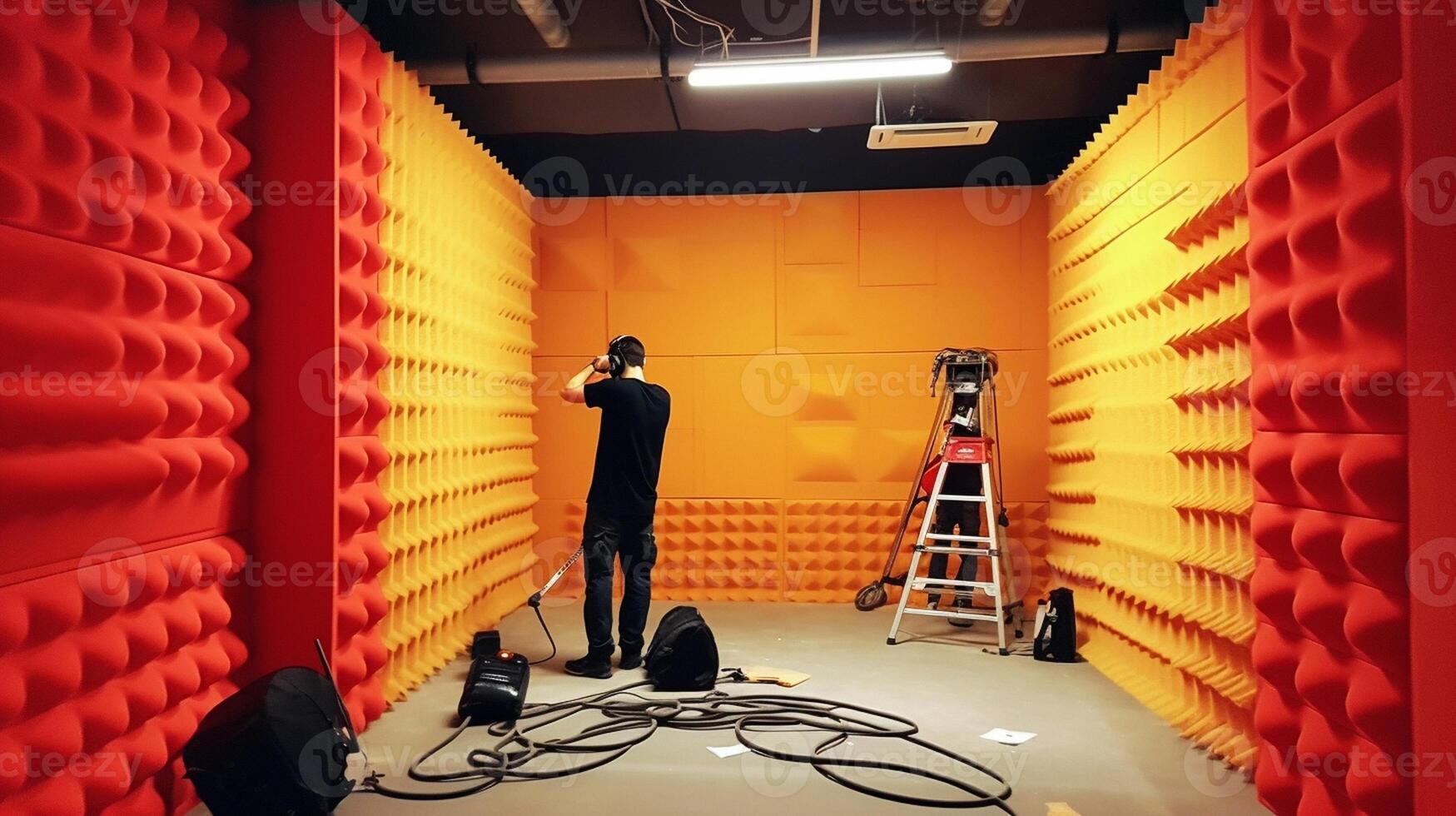 Acoustic Treatment Made from Foam Rubber AI generated. 29397653 Stock