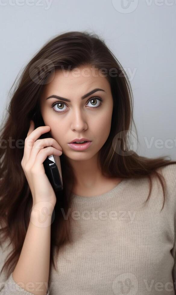 Always available Attractive young woman talking on the phone while