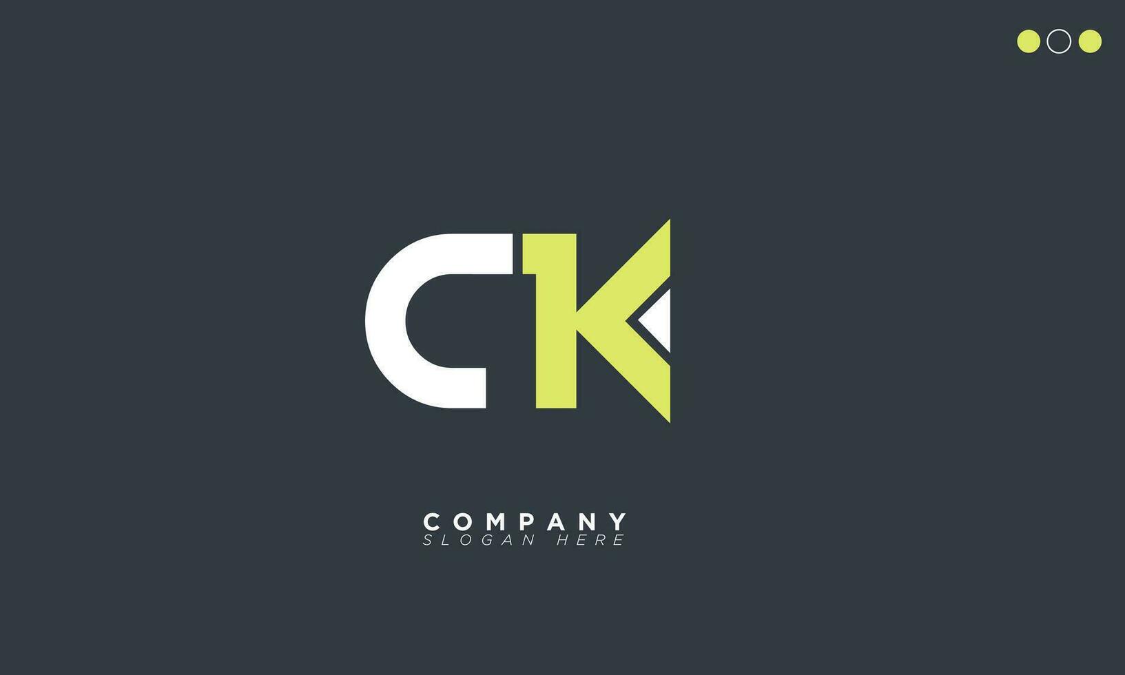 ck alfabeto letras iniciales monograma logo kc, c y k vector