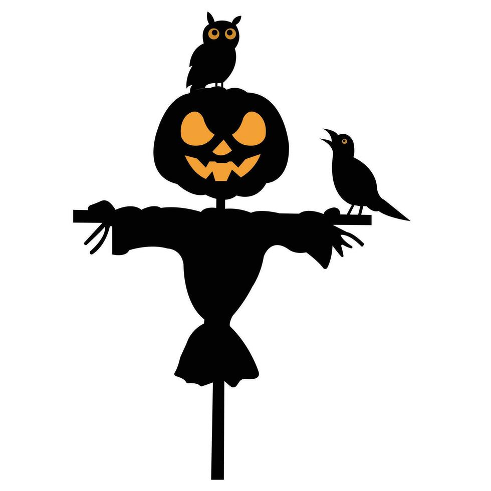 Halloween Ghost with black color vector isolated design on white background