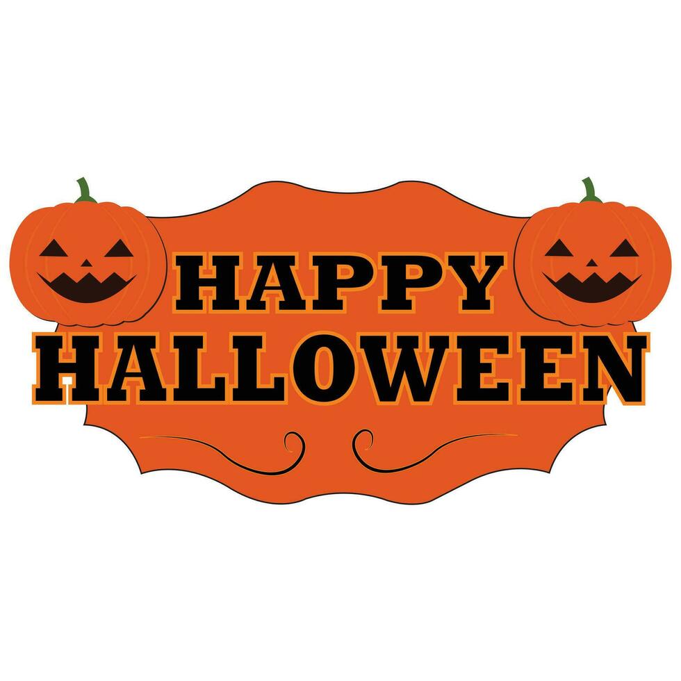 Halloween Pumpkin with text vector Dark Orange color isolated design on white background