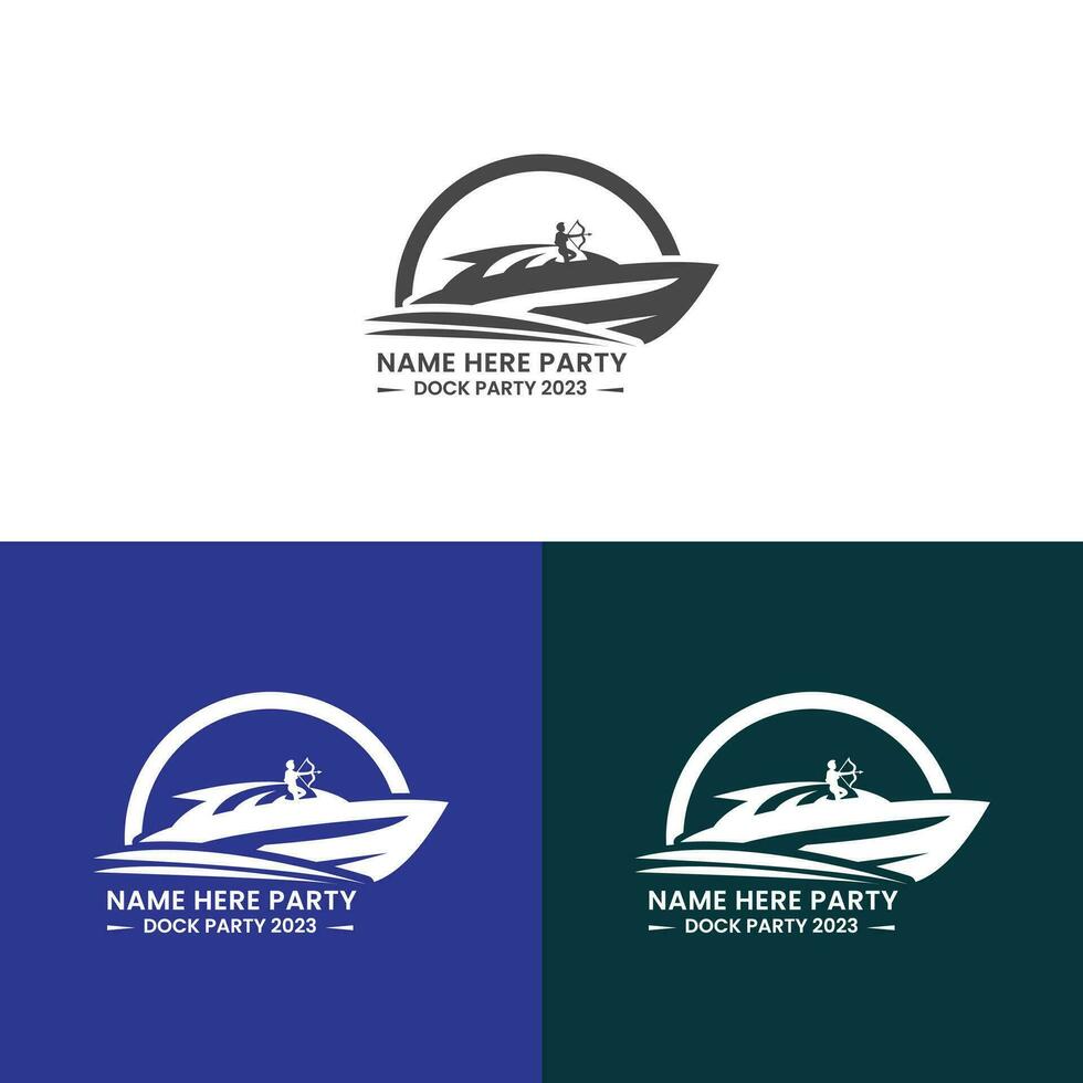 Boat Man for travel Logo vector