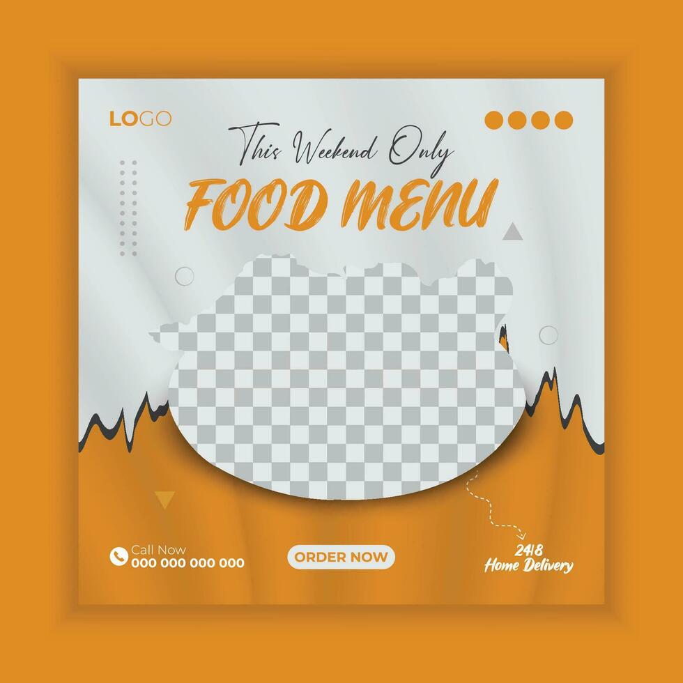 Delicious menu food social media post template for food promotion banner templates vector