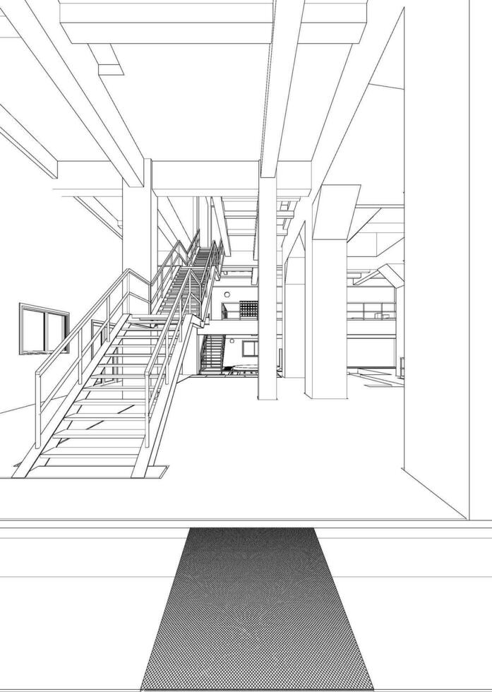 3D illustration of industrial building vector